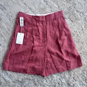 NWT Aritzia Wilfred 6 Effortless Linen Shorts in Warm Sienna